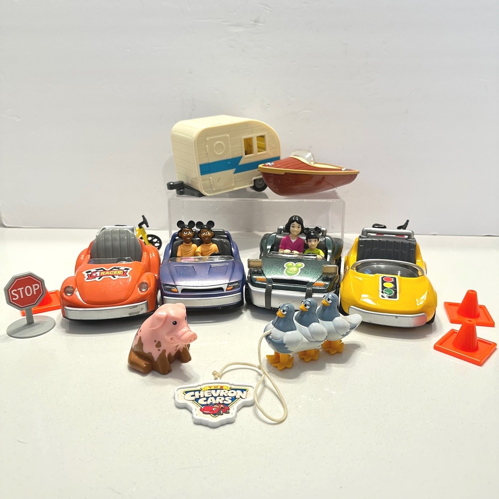 Chevron Cars Disneyland Autopia Toy Lot Pull Back Cars & Accessories 2000 Disney